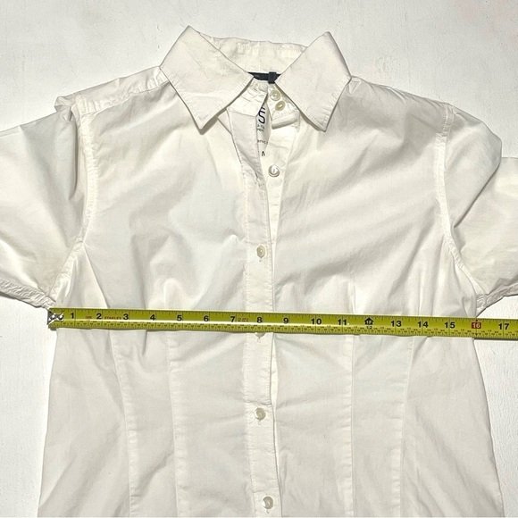 RE-5 100% Organic Cotton Woman White Long Sleeve Button Down Shirt Size M - Picture 8 of 12